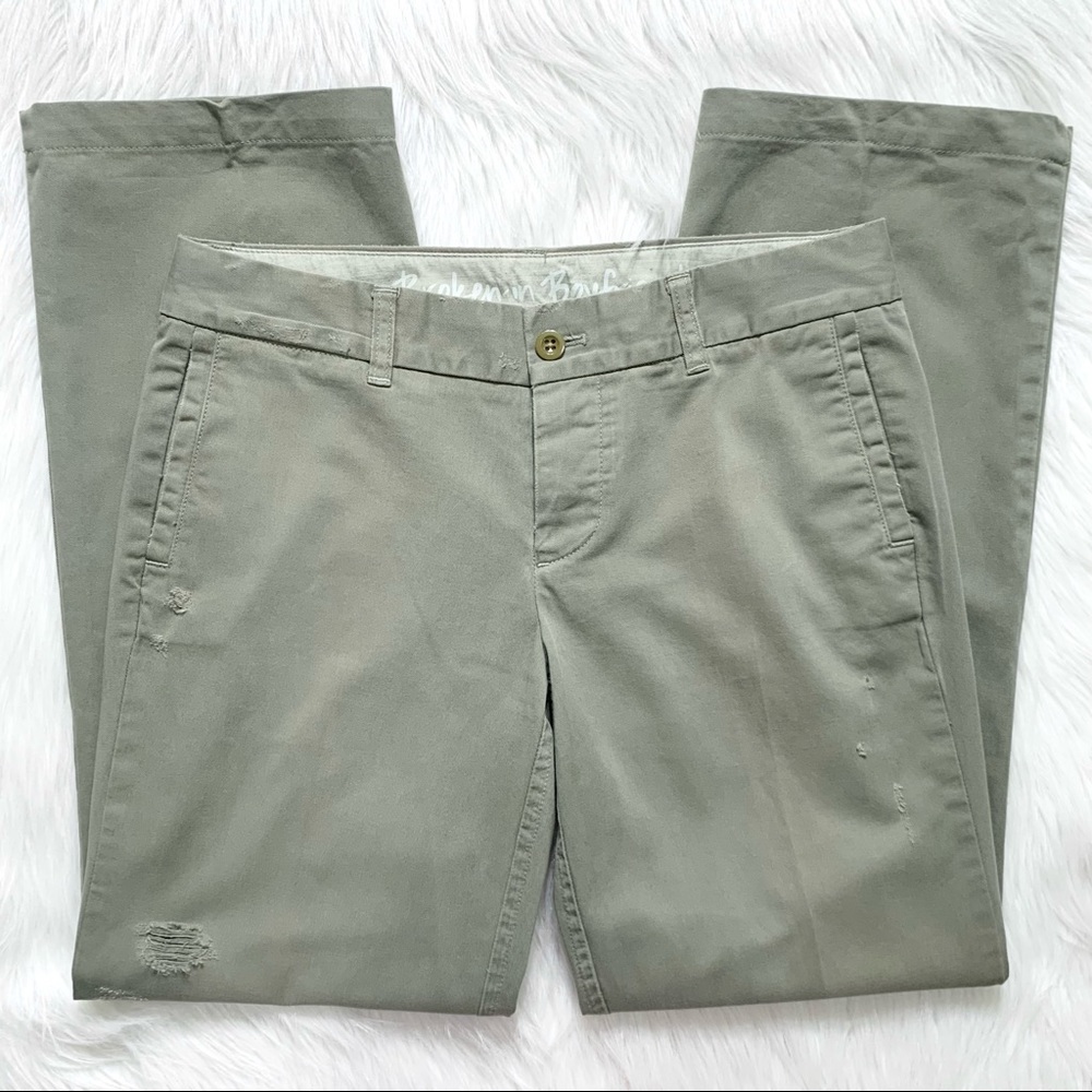 SOLD-Crew Boyfriend Distressed Chino Pants - Picture 6 of 9